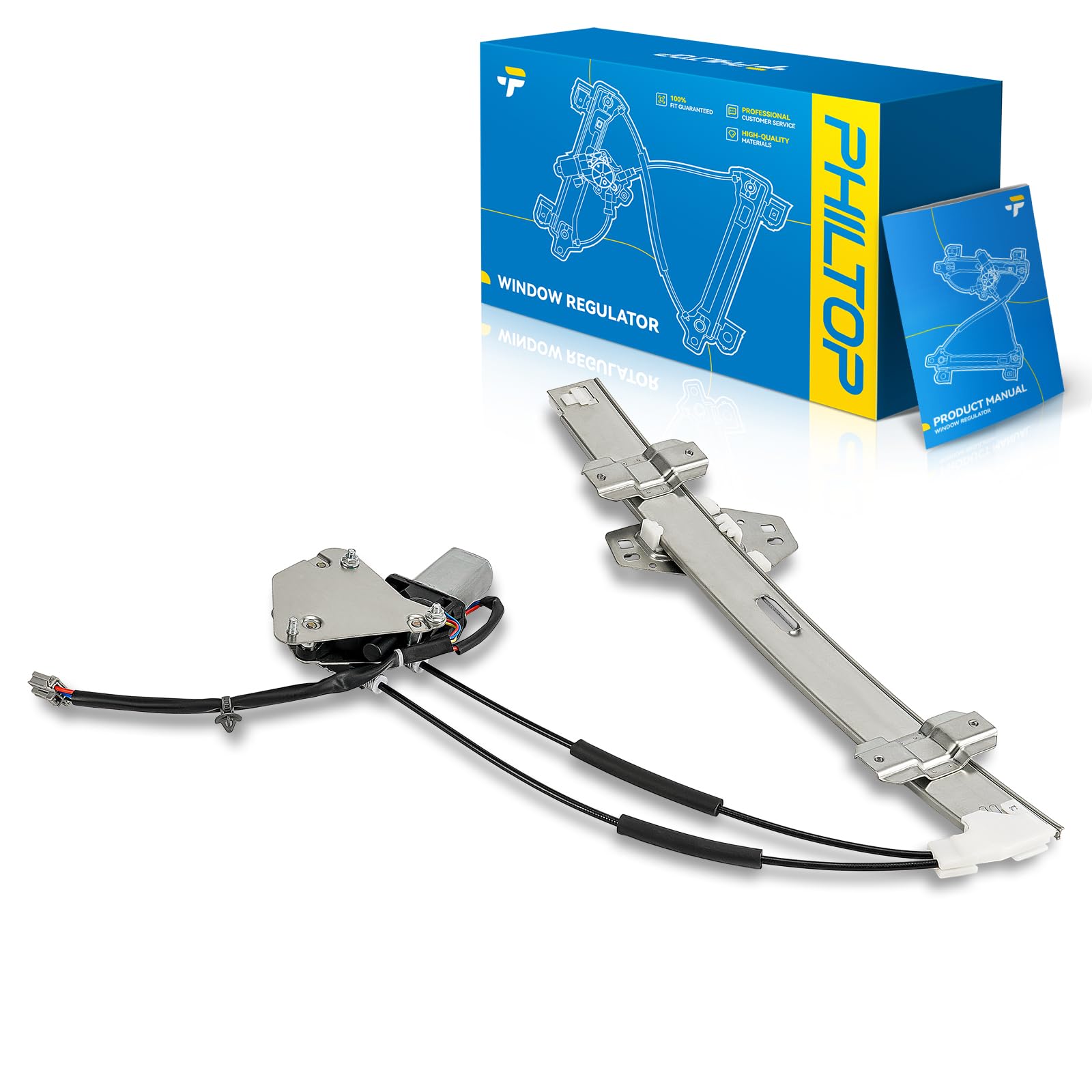 PHILTOP 741-713 Power Window Regulator w/Motor Front Left Driver Side