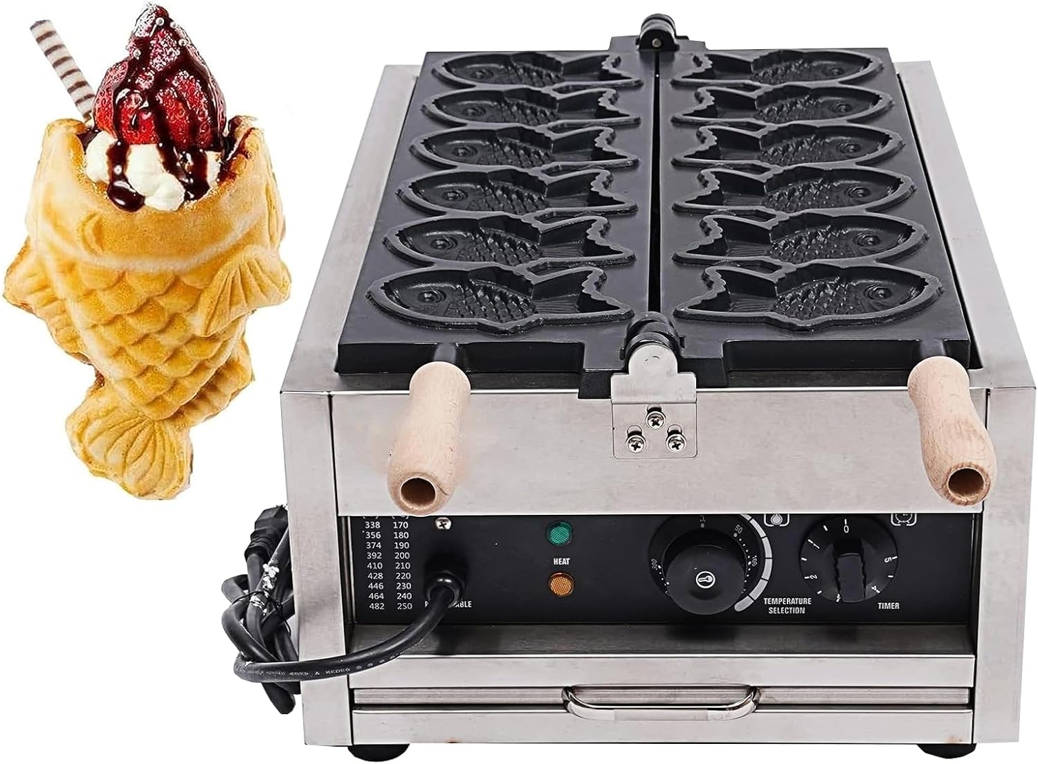 DYRABREST Taiyaki Fish Waffle Maker,Electric Commercial