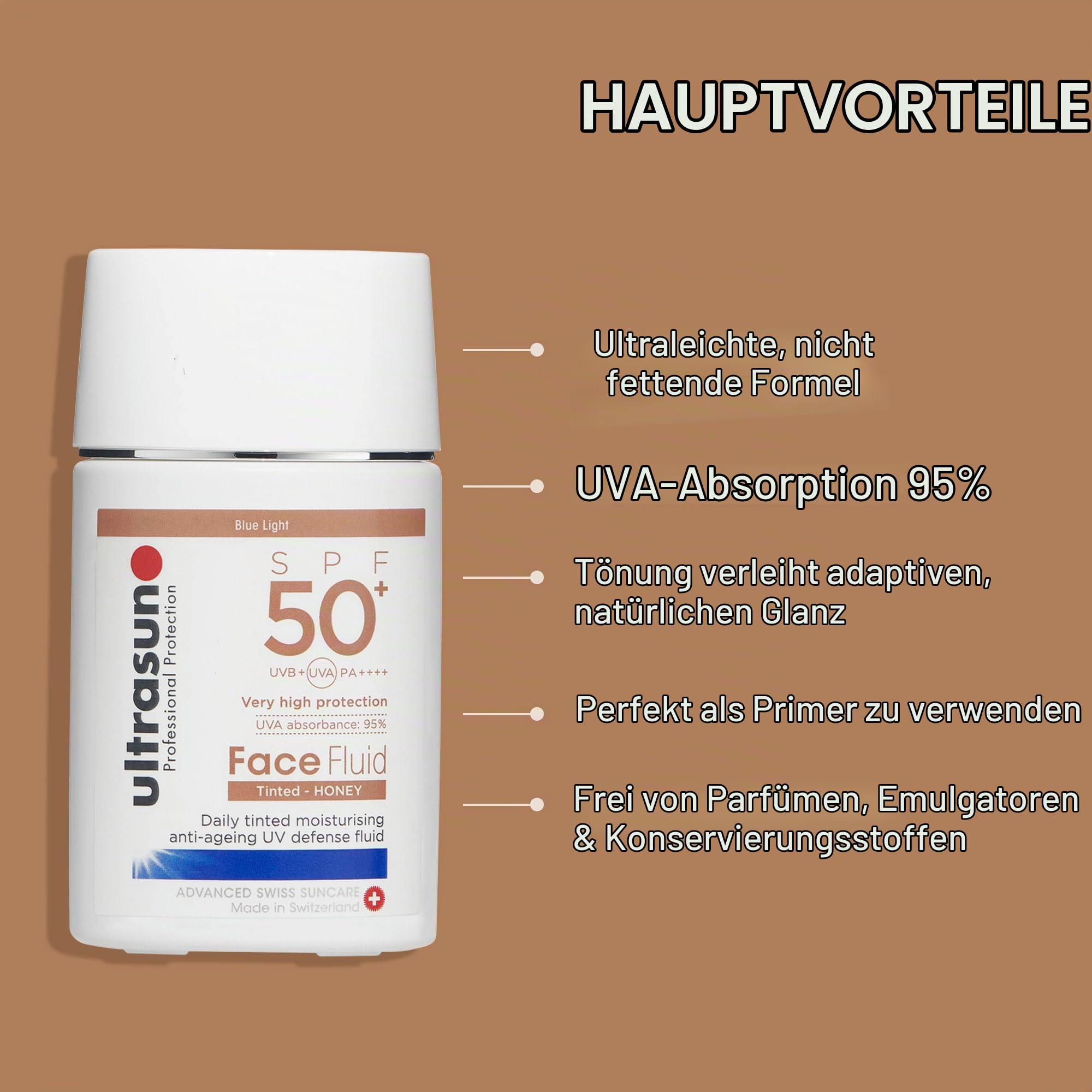 Ultrasun Face Fluid SPF50+ Tinted Honey 40ml – Ansicht 4