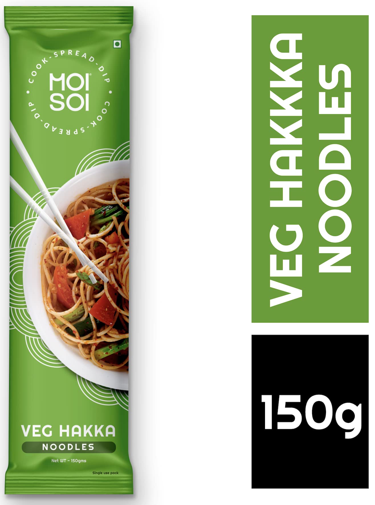 MOI SOI Veg Hakka Noodles (No Preservatives | Get Restaurant Style Taste in Just 10 Minutes | Not MSG or Ajinimoto | Serves 2, 150 gm