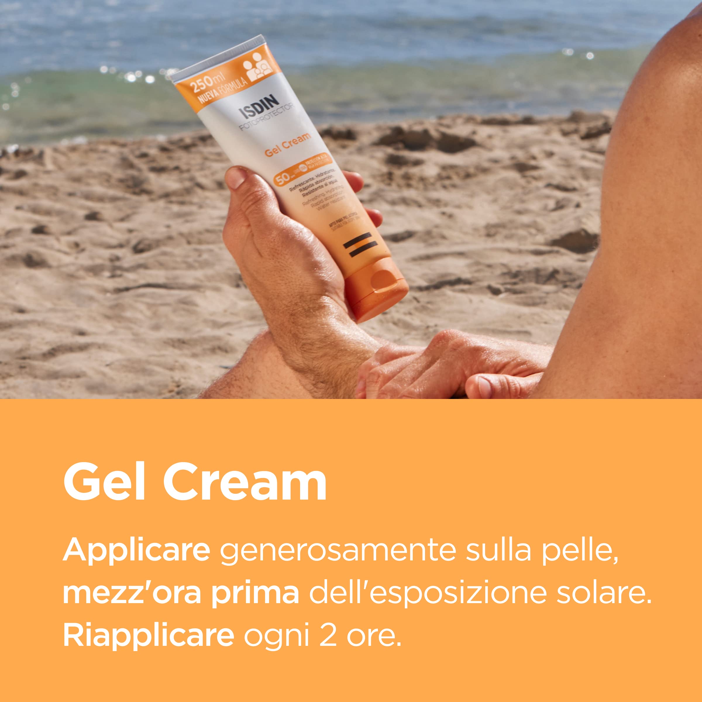 ISDIN Fotoprotector Wet Skin Gel Cream SPF 50 | Crema-Gel Corpo Rinfrescante e Idratante | Assorbimento Rapido