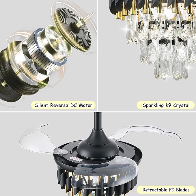 Ventilador de Techo 30 Pulgadas con Luz, Control Remoto y 6 miniatura 5