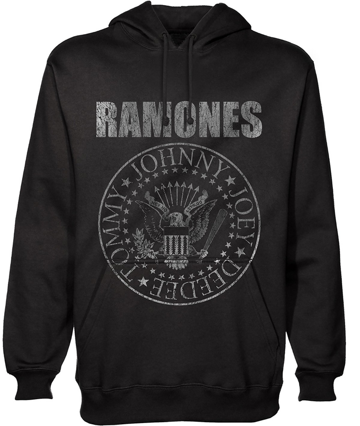 Rock Off Officially Licensed Products Men's Black Official Ramones - Presidential Seal - Hoodie, Hooded Sweatshirt (Medium)