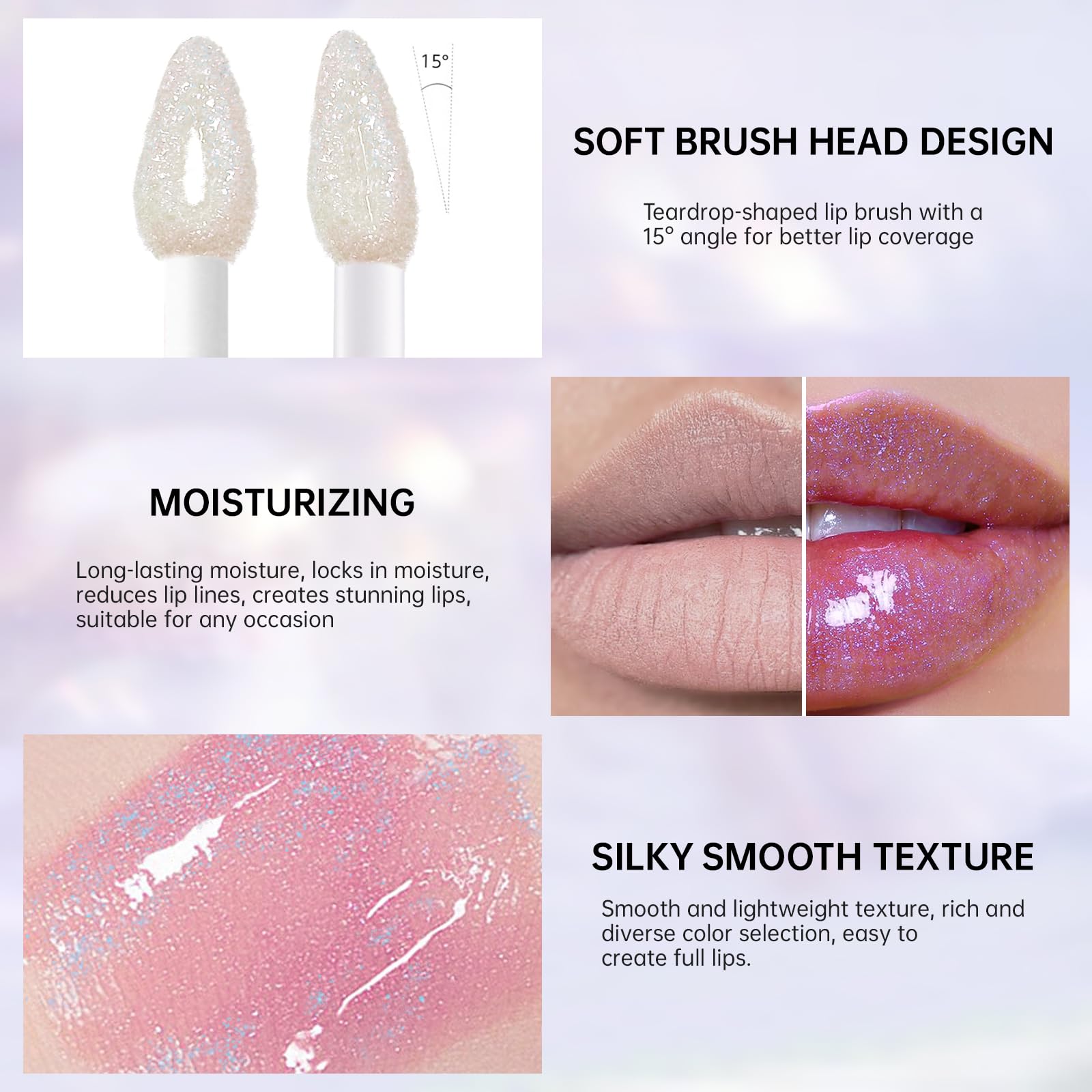 Amazon.com : HOSAILY Holographic Chameleon Pink Purple Glitter Lip
