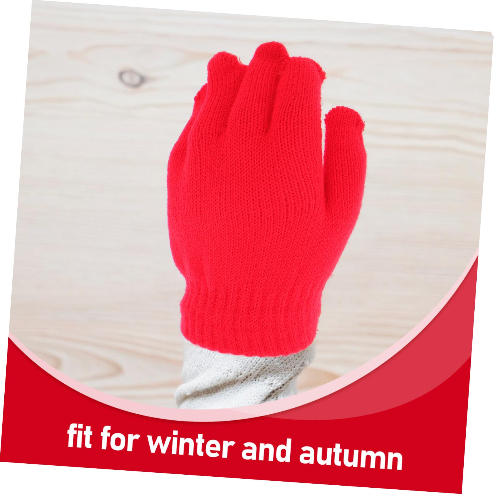 Guantes de Punto para Guantes Cálidos de Cinco Dedos Tejidos Invierno y Elásticos y para Exteriores