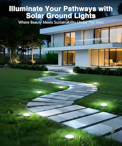 Miniatura 3 de Paquete de 12 mini luces solares de tierra, luces solares impermeables para exteriores, luces solares de jardín, iluminación de paisaje al aire