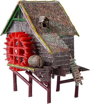 زينة حوض السمك RUIAN Waterwheel Hut Big Water Truck Air Action Aerating Fish Tank Ornaments Air Bubbler حركة زينة