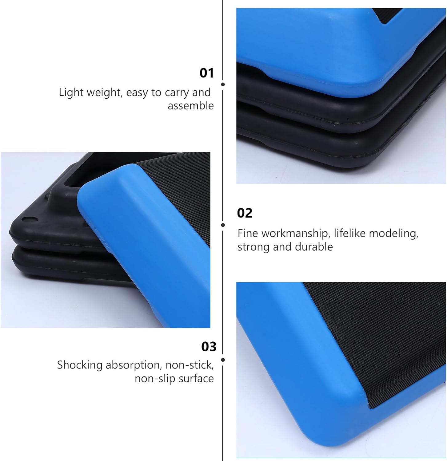 Adjustable Anti-slip Workout Stepper with Wide Platform for Home and Office Exercise Aerobic Fitness Stepper for Multi-functional Training and Regular Use