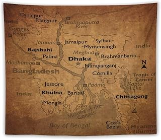 Vintage Maps of Bangladesh Tapestry Wall Hangings,Tapestries Home Decoration for Room and Bedroom