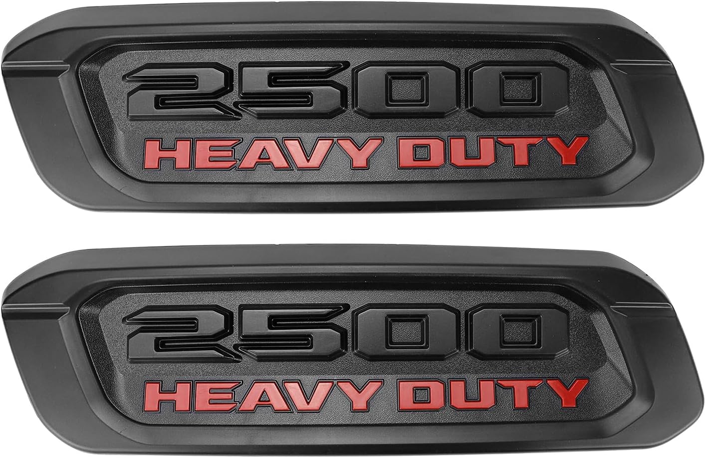 1 Pair New 2500 Emblems - Badges Compatible with 2019-2024 Ram DT 2500 Heavy Duty Left & Right Side Nameplate Bezel, Replace 68362211AB 68362212AB (Red and Black)