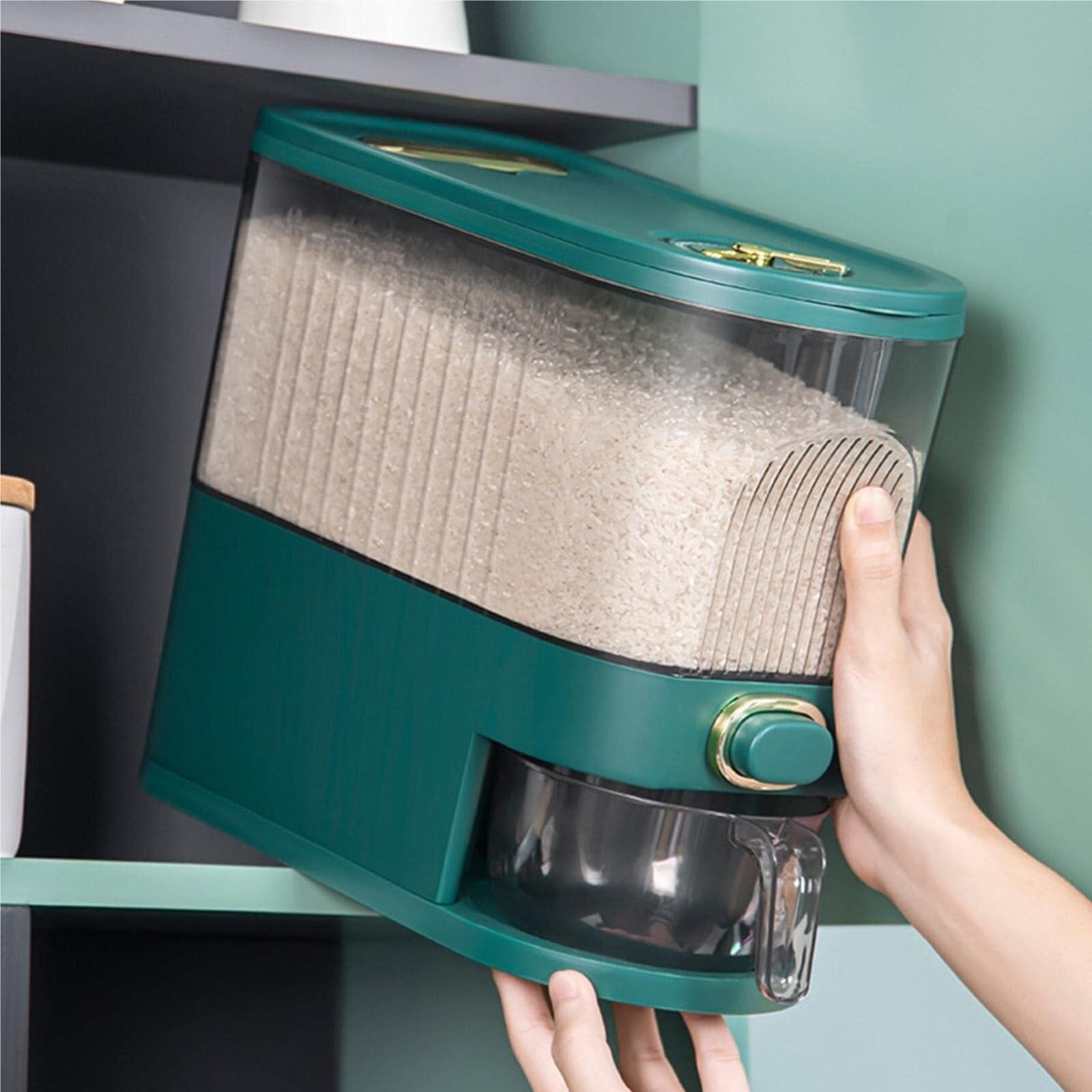 Dispensador De Cereales Para Cocina Dispensador De Almacenamiento De Cereales, Cubo De Almacenamiento, Contenedor De Almacenamiento De Alimentos Con Taza Medidora Recipientes Para Cereales Desayuno(Wh