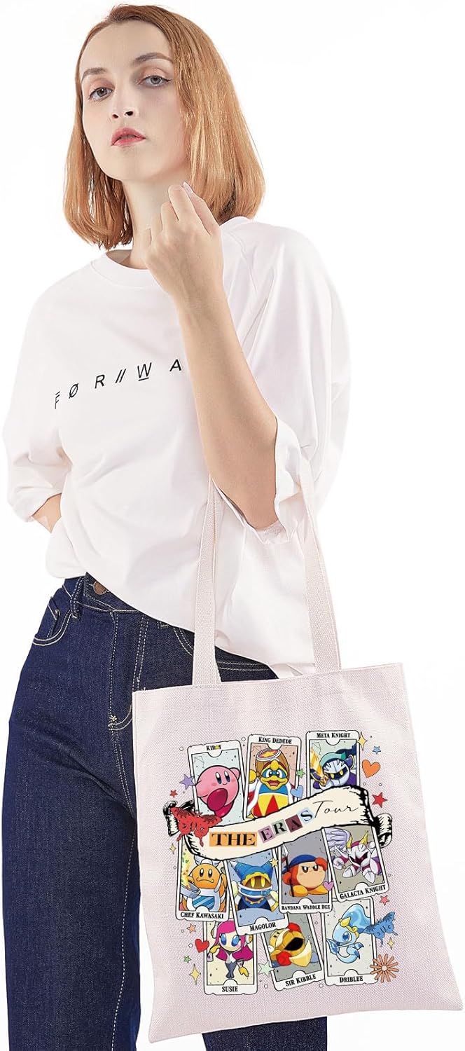 WZMPA Kawaii Cartoon Tote Bag Game Lover Gift Cartoon Video Game Reusable Grocery Bag Cartoon Merchandise - Image 4