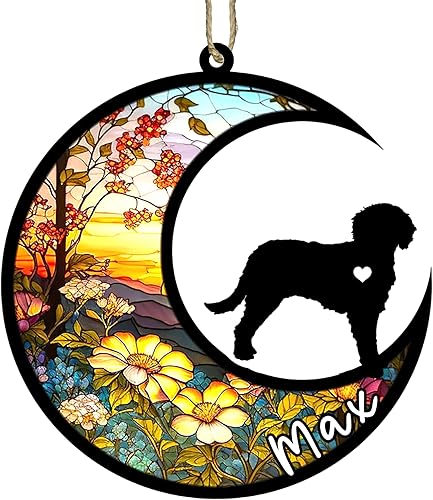 Miniatura 57 de Memorial personalizado para perro, adorno de Navidad de perro pastor alemán con nombre, razas personalizadas, atrapasador de luz para pérdida