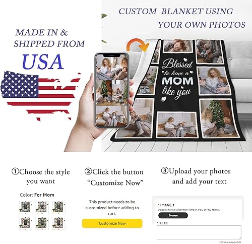 Miniatura 4 de HUGLAZY Regalos para el tío, mantas personalizadas con fotos, regalos para el día del padre, regalos de cumpleaños con fotos, mantas de fotos,