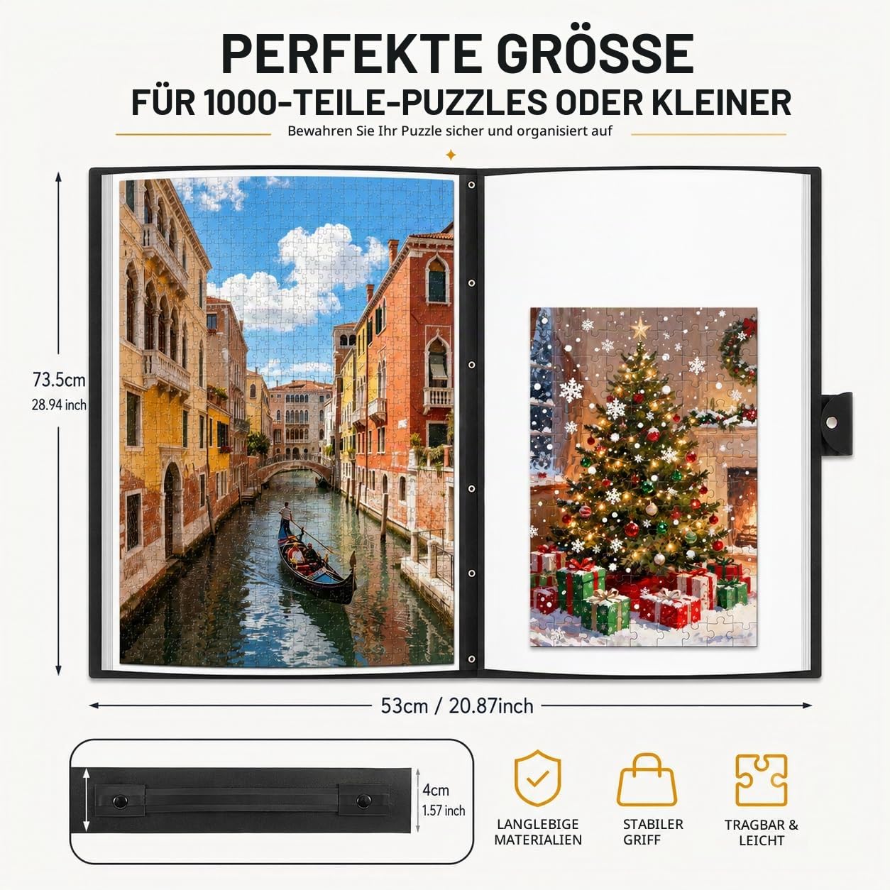 Puzzle Aufbewahrung, Puzzle Mappe für Puzzles bis 1000, Puzzles Aufbewahrungsbuch mit 26 Taschen, Puzzle Album für fertige Puzzles, Staubdichtes und Schützendes, Puzzle Zubehör