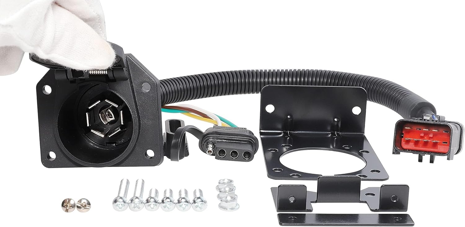 Oyviny 7 Way and 4 Way Tow RV Trailer Adapter for 2000-2009 Dodge Ram Dakota, for Jeep Grand Cherokee Liberty Relpace for 56038366AB 7-Pin Blade Trailer Tow 42145 Multitow Harness Connector