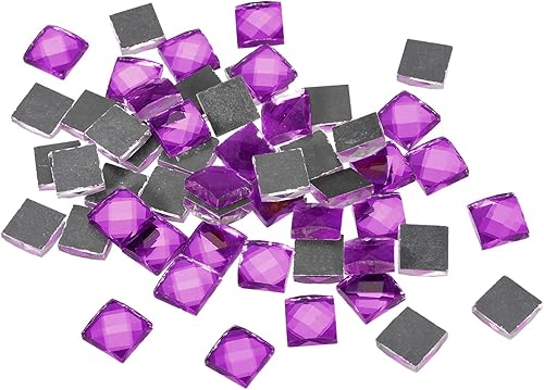 MECCANIXITY Azulejos de mosaico, 55 piezas, 13 caras de cristal con purpurina de 0.4 x 0.4 in para manualidades a granel, kits de arte de mosaico,