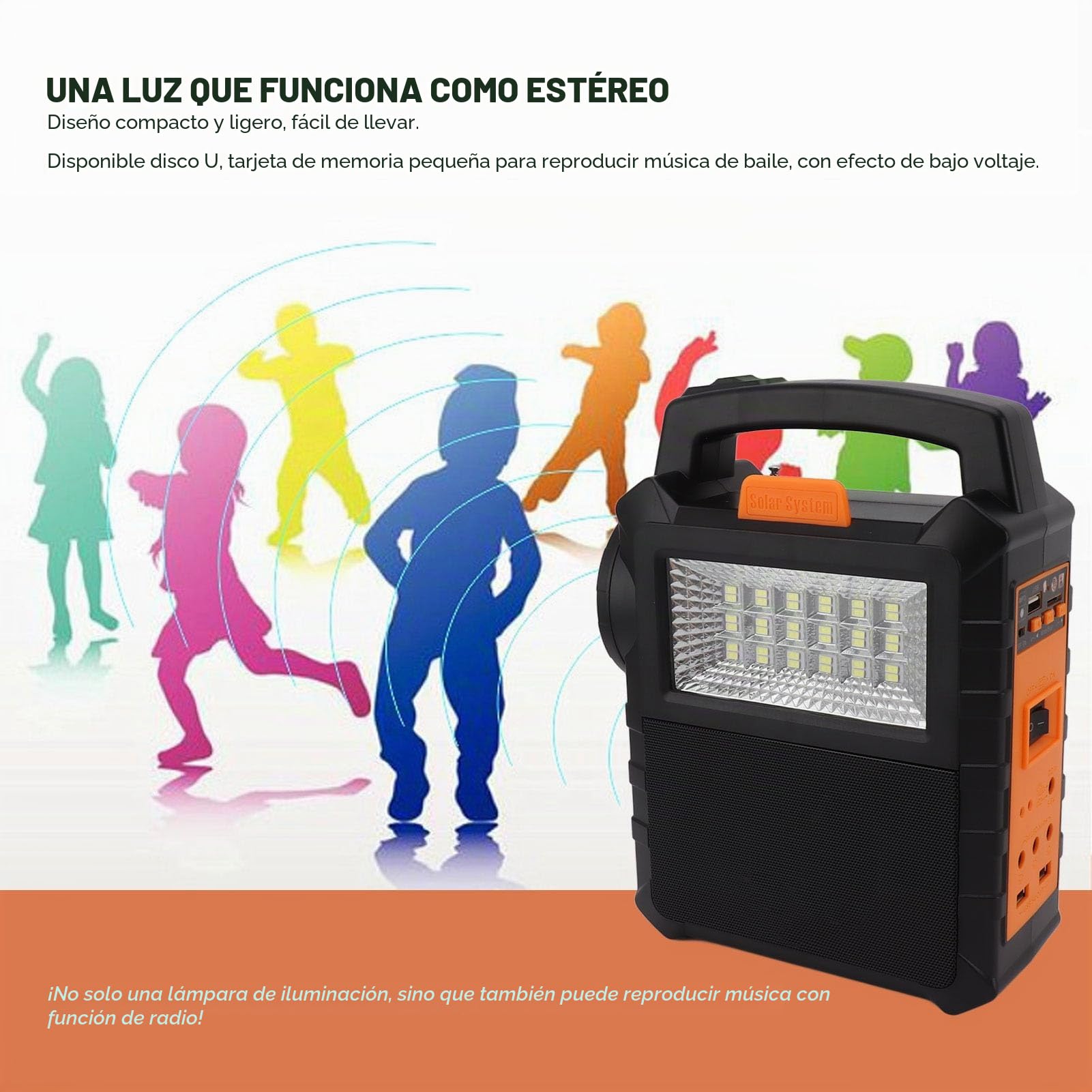 Generador Solar Portátil para Camping Aire Libre Energía Solar Emergencias Aventuras Exterior Batería Integrada Luz Crítica