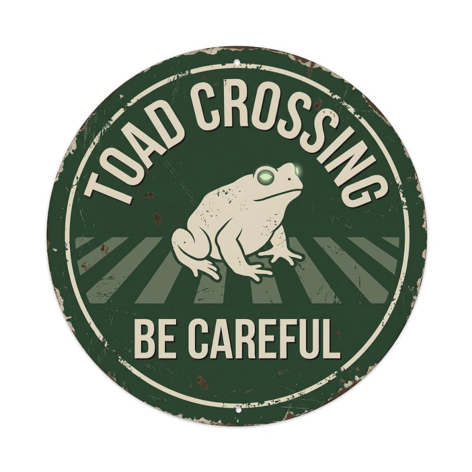 Toad Crossing Be Careful Rustic 1 Metal Tin Sign