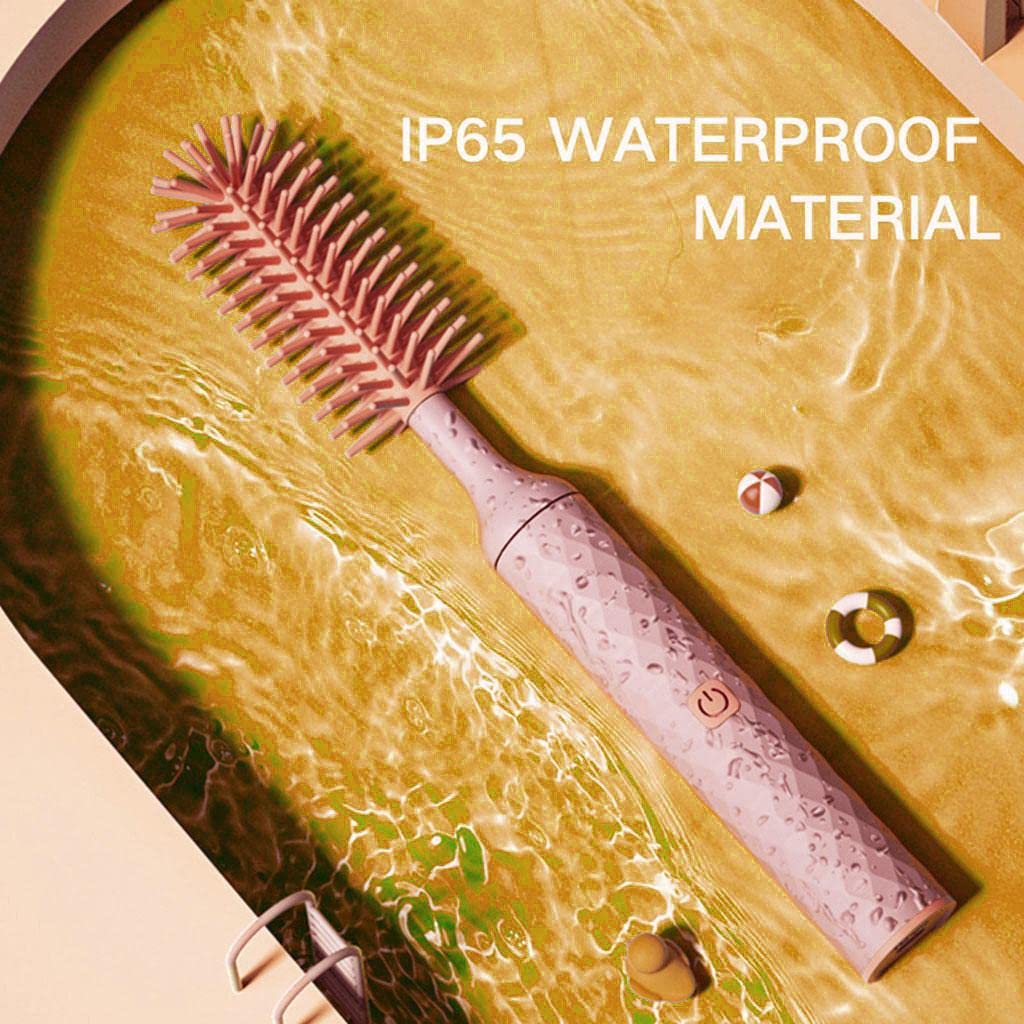 Brosse électrique pour Biberons en Gel de Silice, Pailles Manuelles, Nettoyeur de Biberons électrique pour Bébés et Jeunes Enfants, PIink