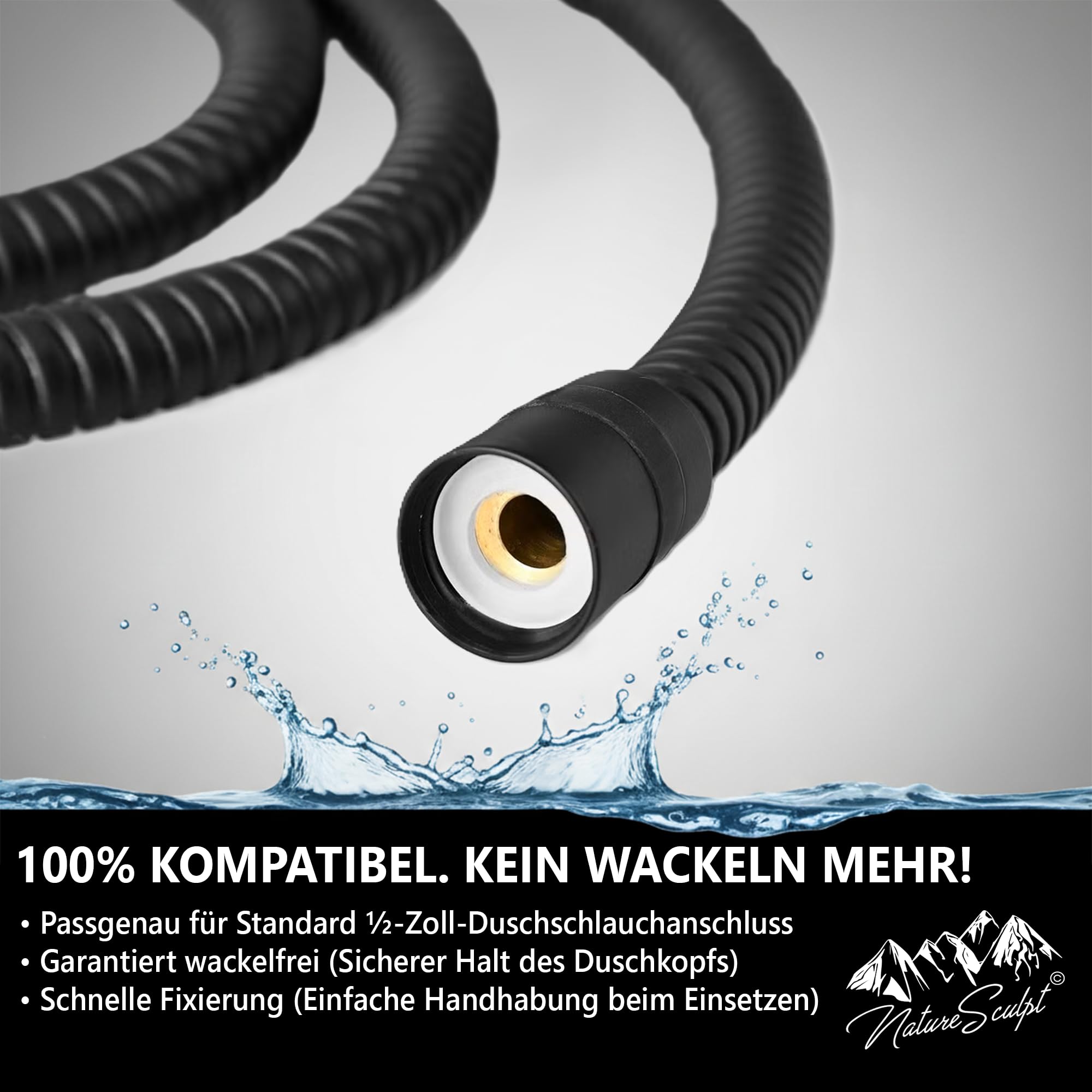 Supporto per doccia magnetico, girevole a 360°, materiale robusto e durevole, perfetto per furgoni/camper/furgoni, resistente all'acqua e alla ruggine, sicuro e antiscivolo (nero opaco)