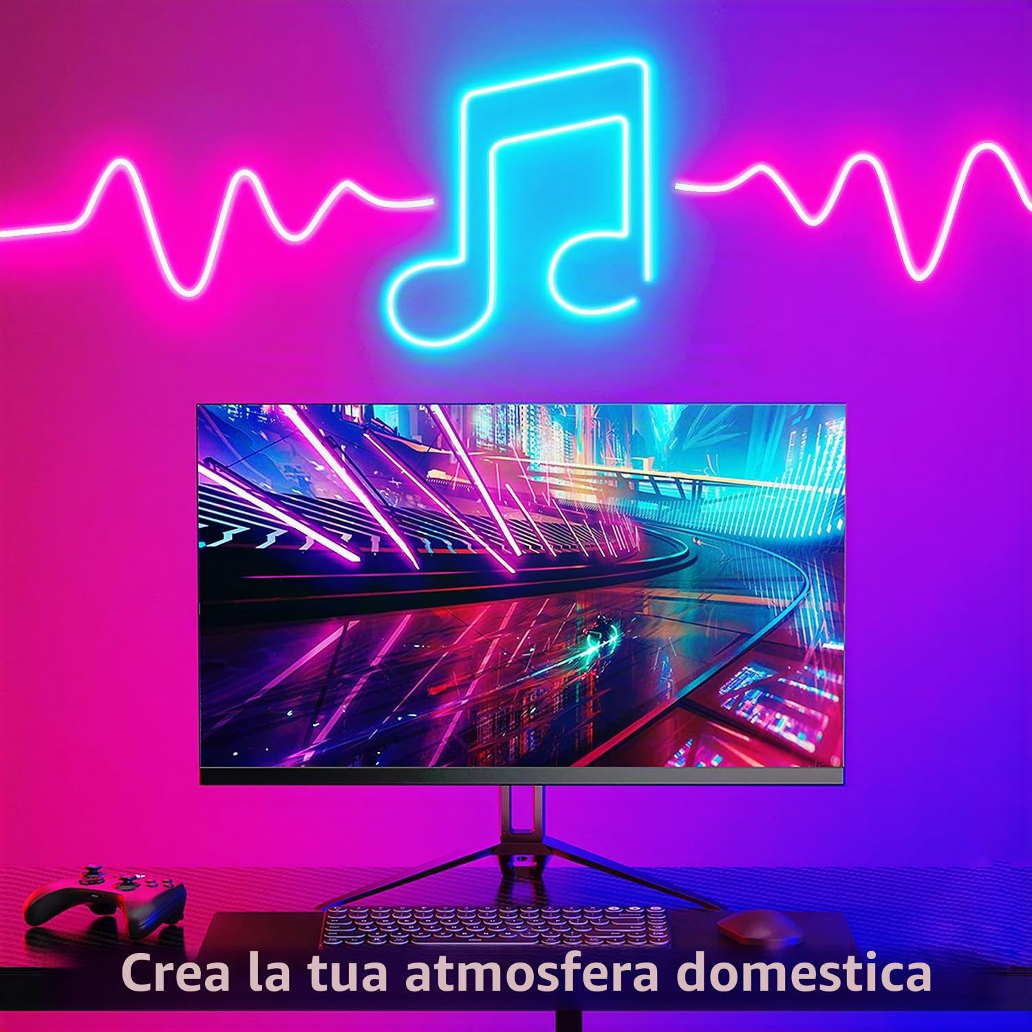 segrass Striscia LED neon da 20 m, con telecomando, controllo app, IP65, impermeabile, flessibile, striscia LED RGB da 24 V, utilizzabile su camera da letto, stanza e decorazione esterna