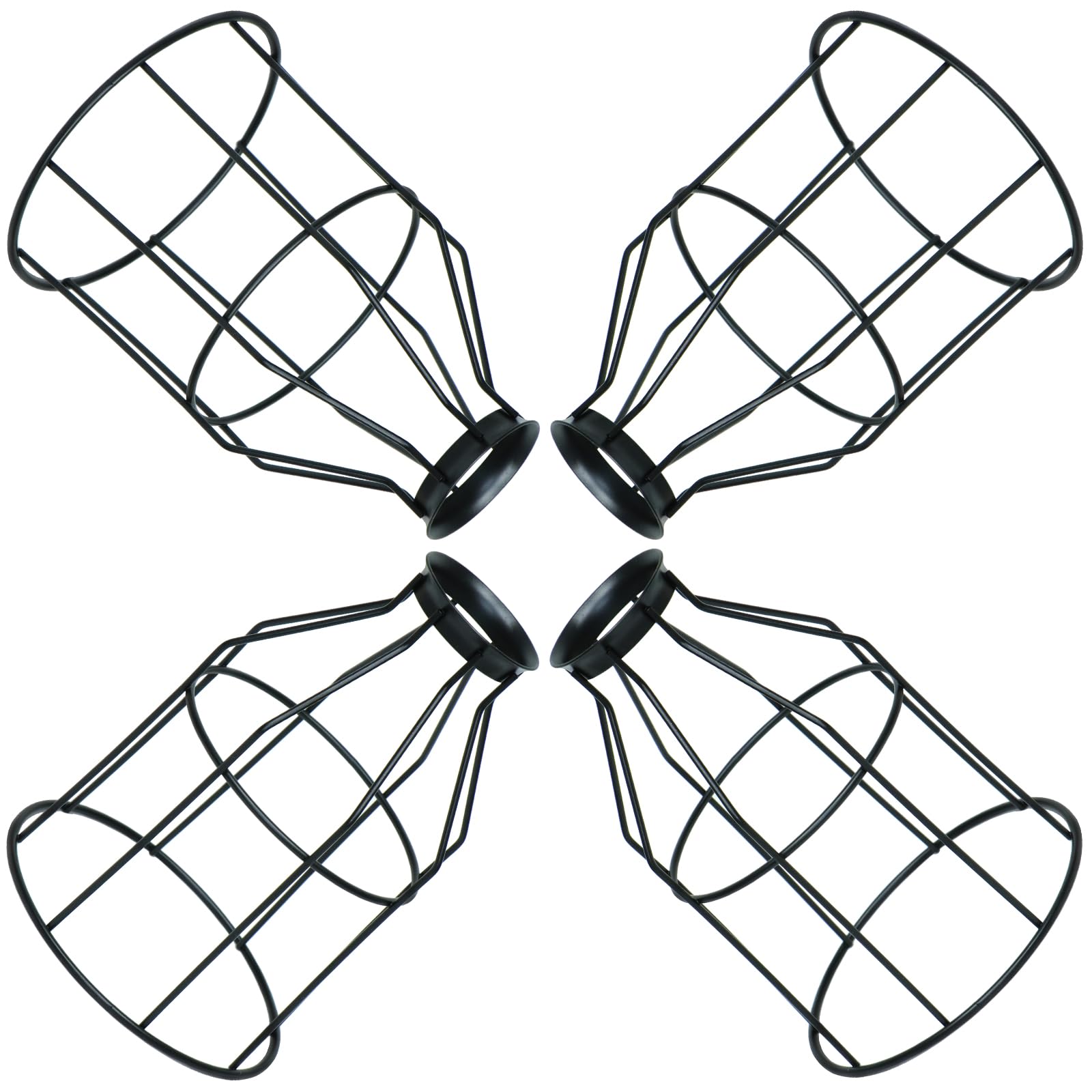 Ceiling Fans Light Covers Metal Shade, Industrial Style Replacement Lamp Guard with Standard 2-1/8" Fitter Size, 6.9" high x 5.1" Diameter, Pack of 4