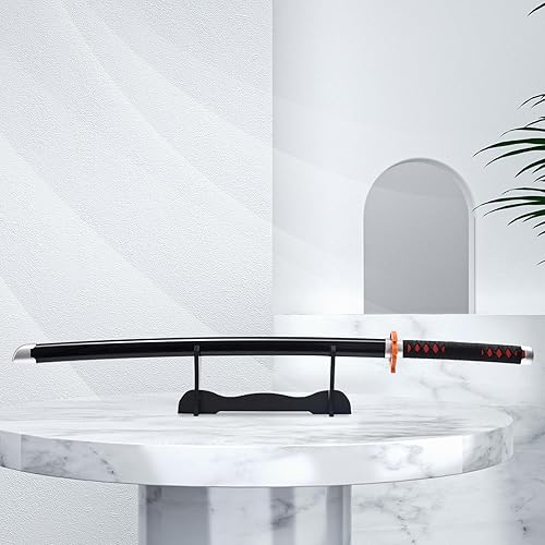 Miniatura 7 de Demon Slayer Sword 41inch,with Display Stand and Belt, Rengoku SwordTanjiro SwordZenitsu SwordAnime Original Texture,for Demon Slayer Cosplay and