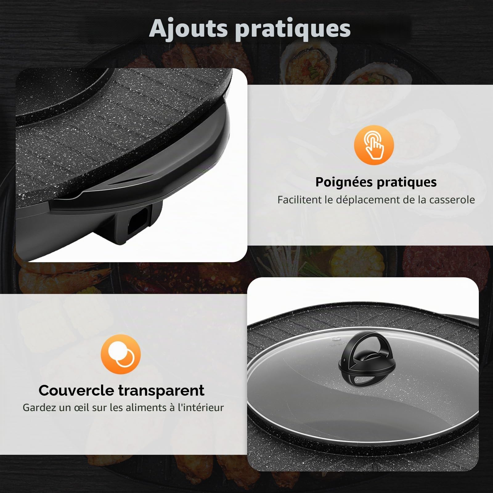 2 po Hot Pot Kitchen multifonction barbecue Elektro Hotpot Four fumée - Pan de grill sans gril Machine électrique