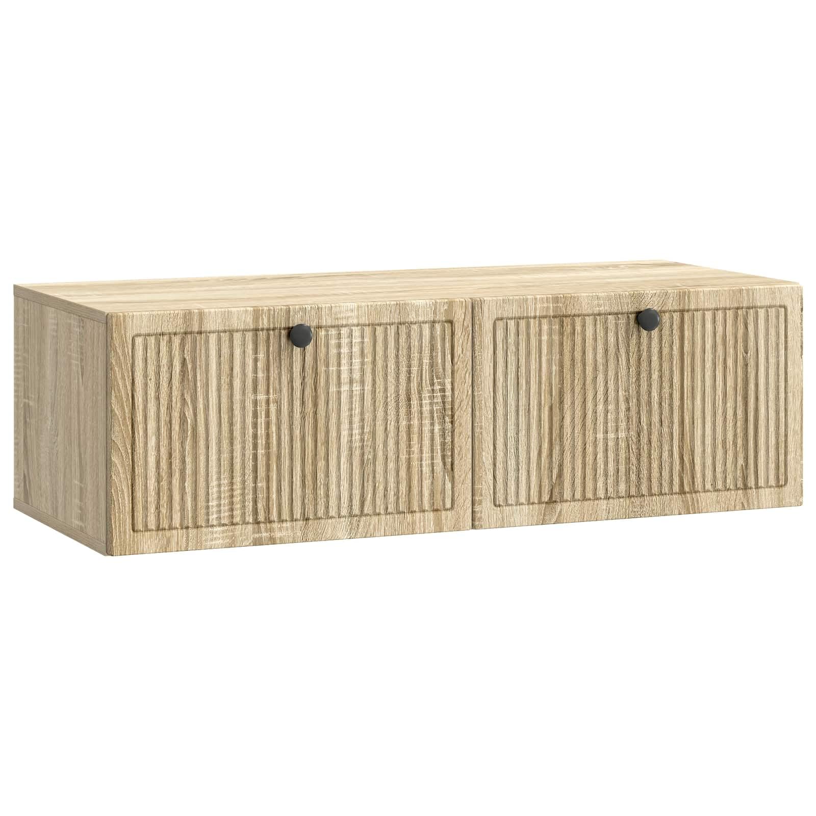 Meuble TV suspendu en chêne Sonoma 98 cm avec rangement