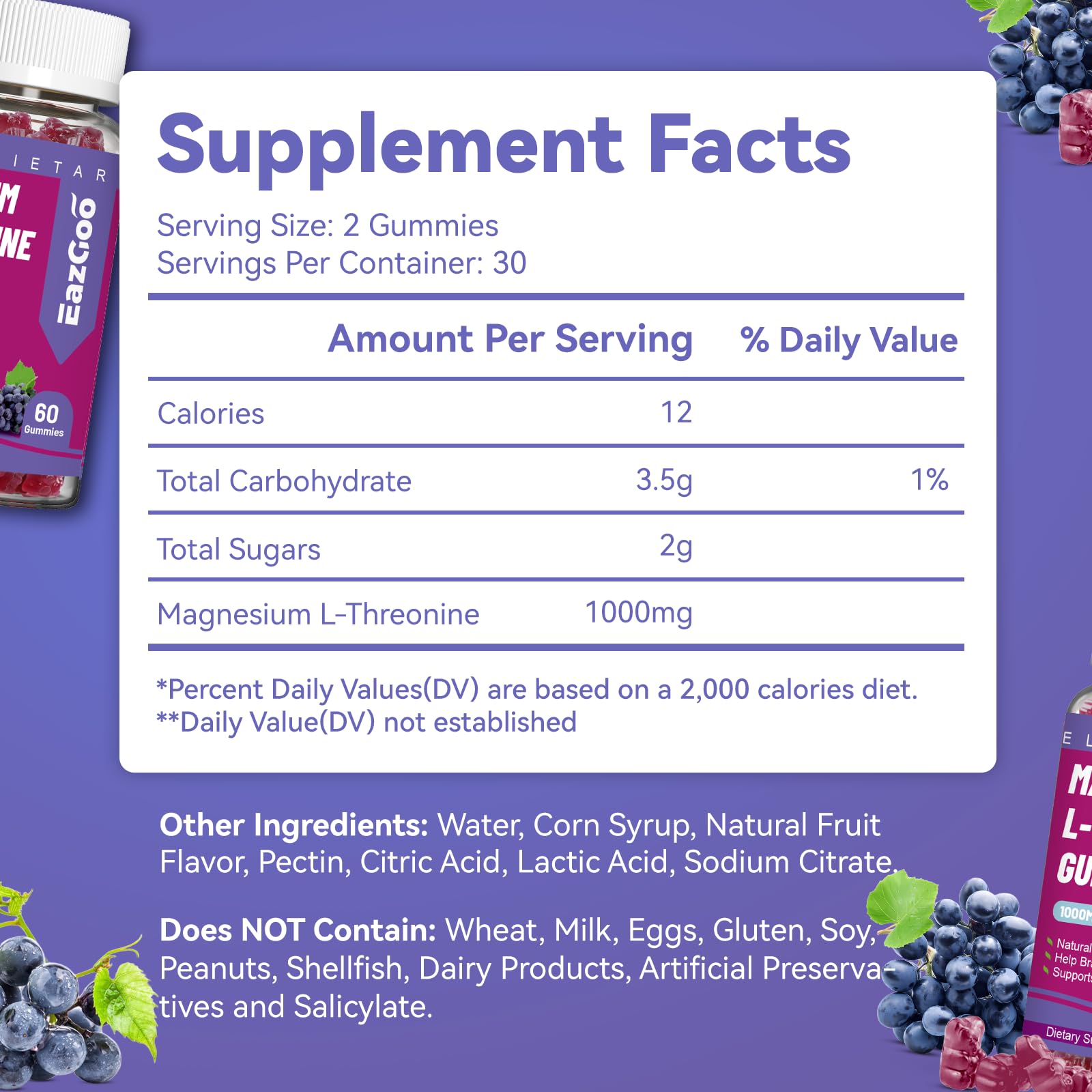 Magnesium Threonine Gummies 1000mg, Magnesium Gummies for Adults — Amazon image 2