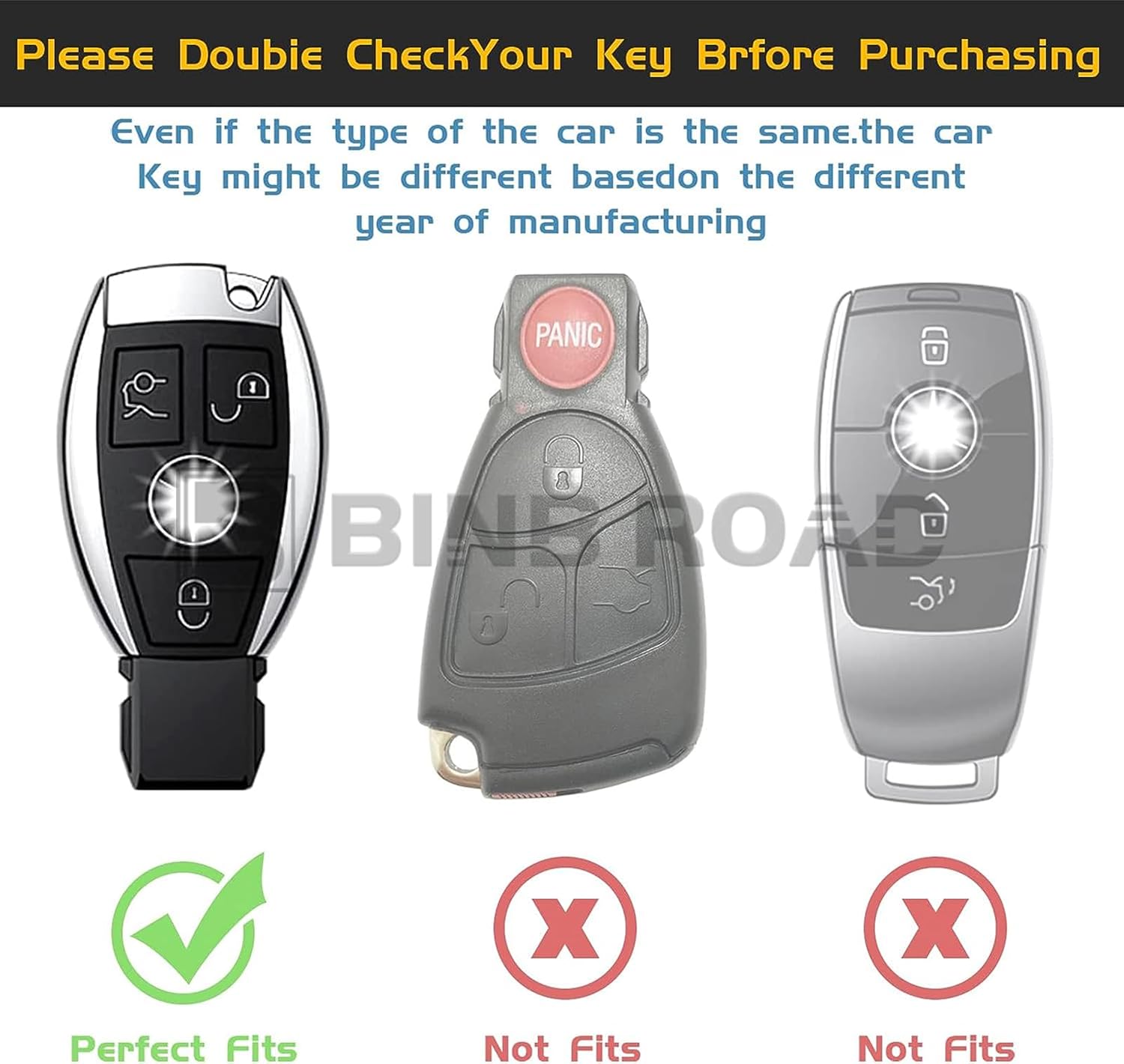 Compatible with Mercedes Benz Key Fob Cover - Soft TPU Case Protection for C E S M CLA GLE GLK SLK Class 08-19，Sliver