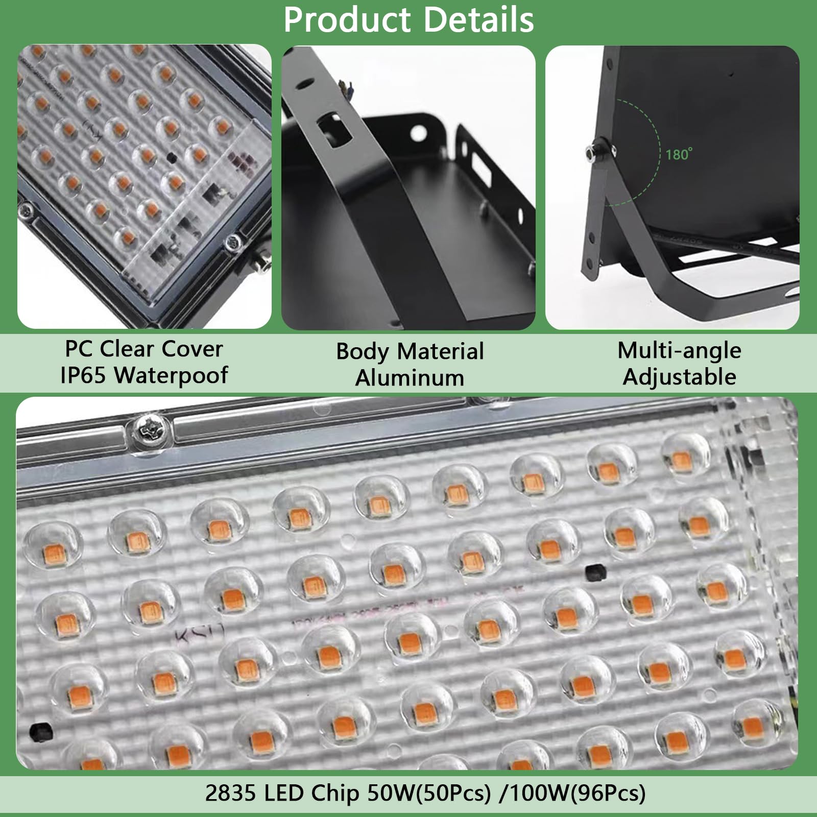Lamparas de cultivo LED regulable, Grow light Focos LED Cultivo interior Lampara LED Cultivo para plantas de interior, invernadero exterior, vegetales y flores (B)