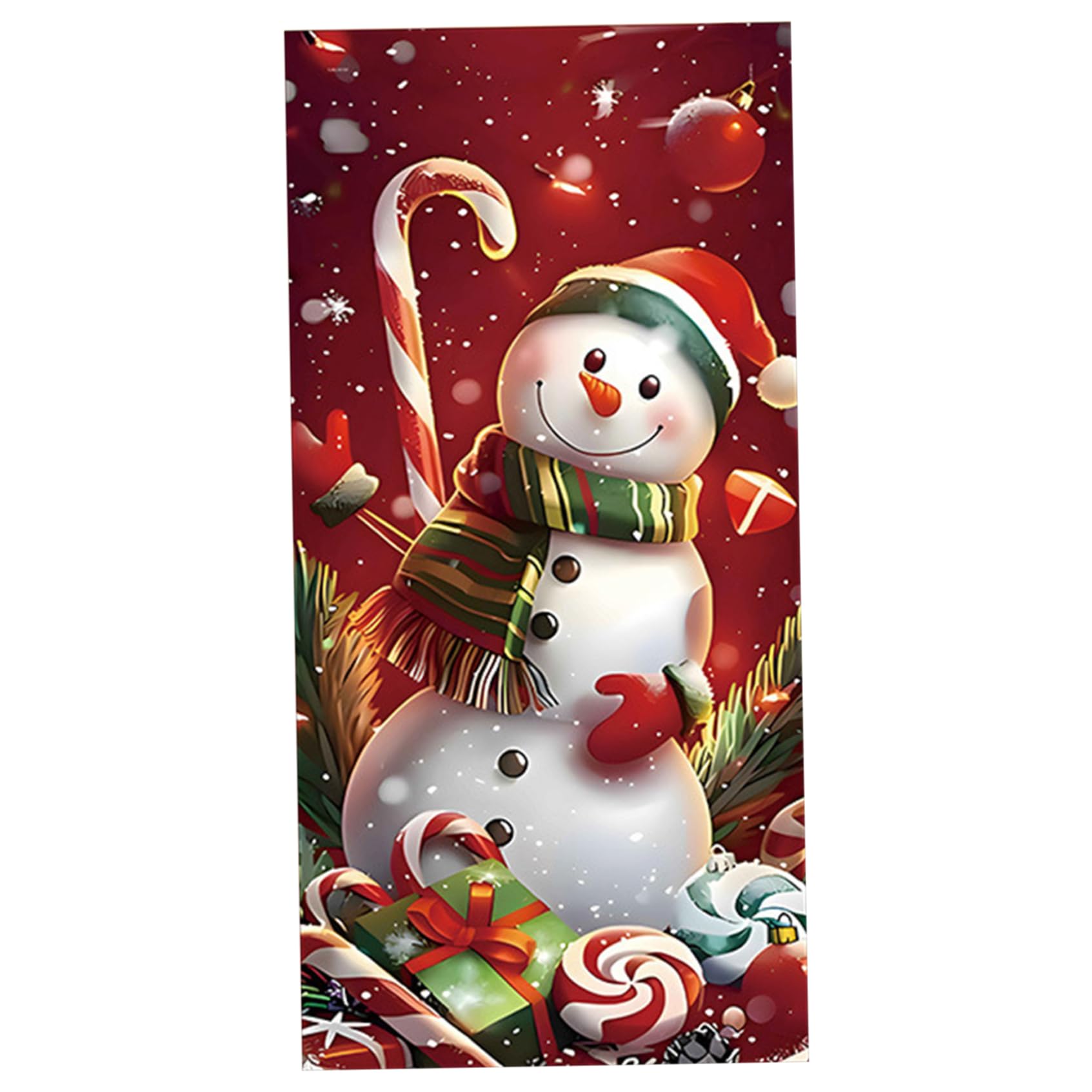 CAKEEYUM Christmas Door Cover 35x79 Reusable Door Cover Snowman Christmas Decorations for Winter Indoor Outside Banner Farmhouse Party Decor, Decorations Outdoor, Home D