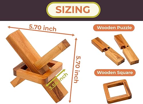 Miniatura 3 de BSIRI Rompecabezas de madera para adultos, juegos de lógica, rompecabezas de regalo y teasers mentales para niños de los juegos complicados