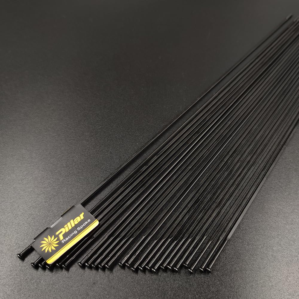 Raggi Bicicletta 10 Pz/Lotto Bicicletta A Lama Piatta Raggio 14G Calibro 2.0mm in Acciaio Inox Tirare Dritto Nero MTB Bici da Strada(288mm)