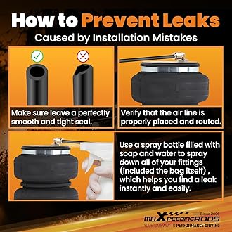 maXpeedingrods 5000 lbs Replacement Air Helper Spring Bags with Air Fittings, Universal for Ford Dodge Chevy GMC Trucks, G 1/8" Single Air Port, 2 Packs