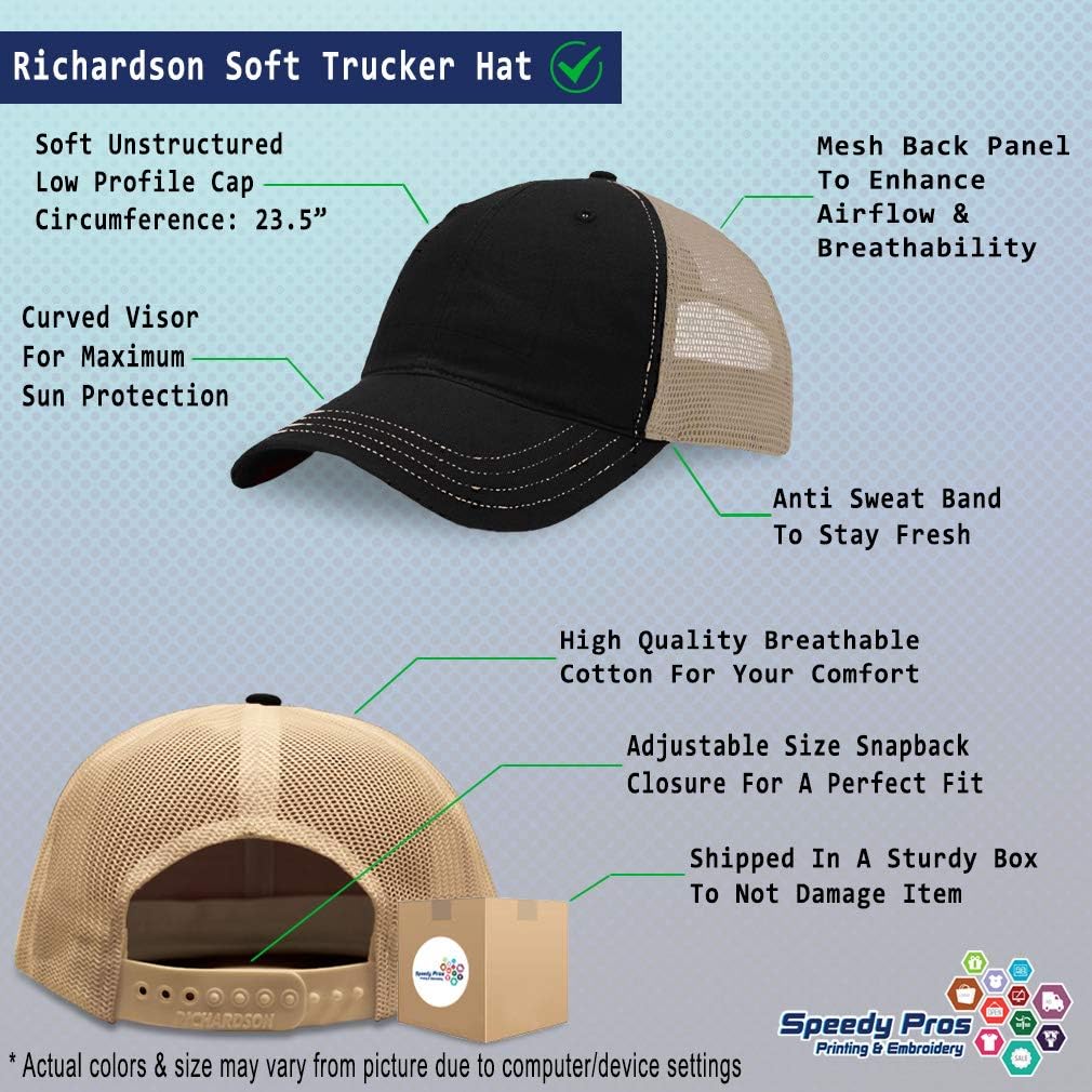 Richardson Trucker Mesh Hat Pow Mia B Embroidery Dad for Men & Women Snapback - Image 2