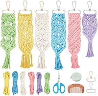 Vista 10 de INFUNLY Juego de 4 kits DIY de copo de nieve de macramé Adornos de ornamento de macramé floral bohemio para Navidad Colgante de pared de copo