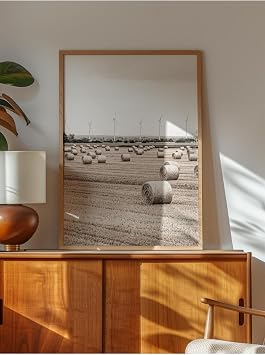 Postifull Rustic Çerçevesiz Poster, İskandinav Beyaz Tablo, No:315 Tarlalar Ve Rüzgar Türbinleri Fotoğraf, Dik;70 X 100 Renkli - 19