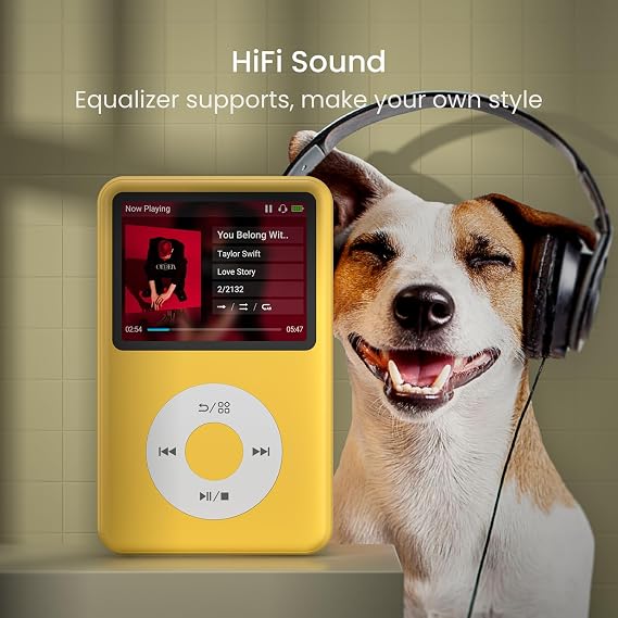 Bluetooth Y1 Portable Music Digital Player MP3 Player Support Playlist Audio Book Video Nice Gadget for Kids Yellow