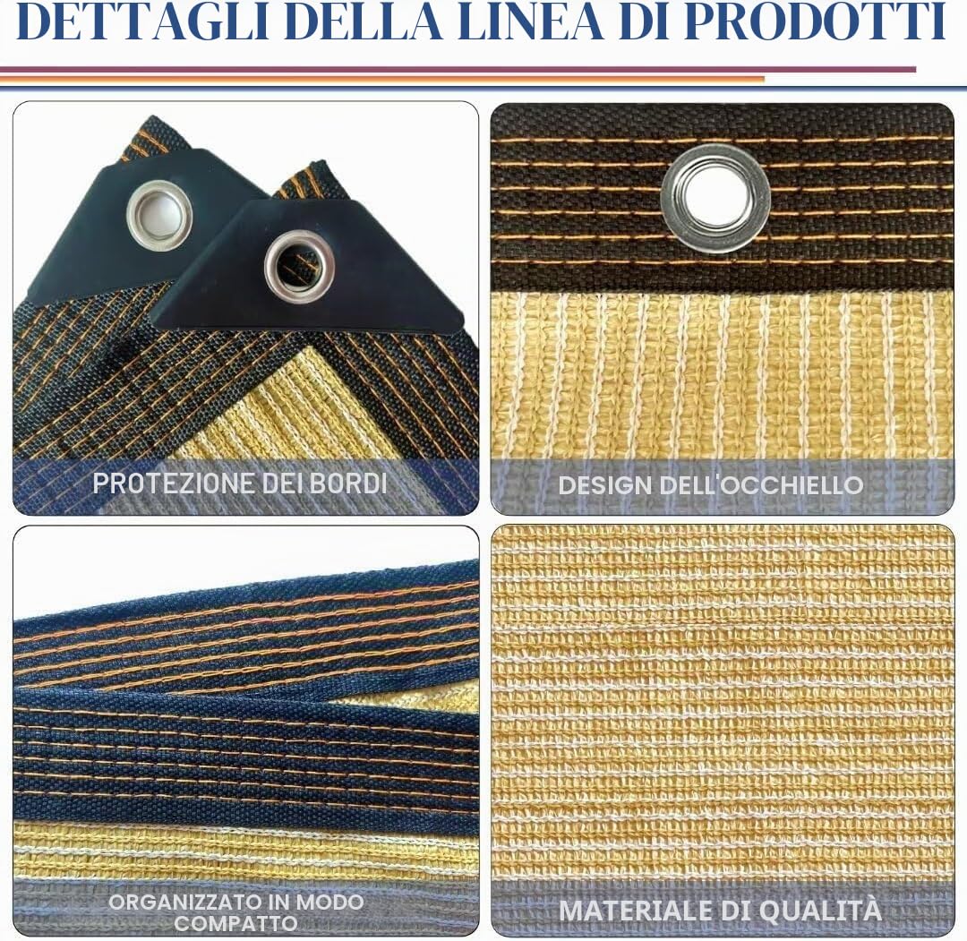 Tenda parasole beige per giardino, serra, pergolato, cortile, terrazza, piante floreali