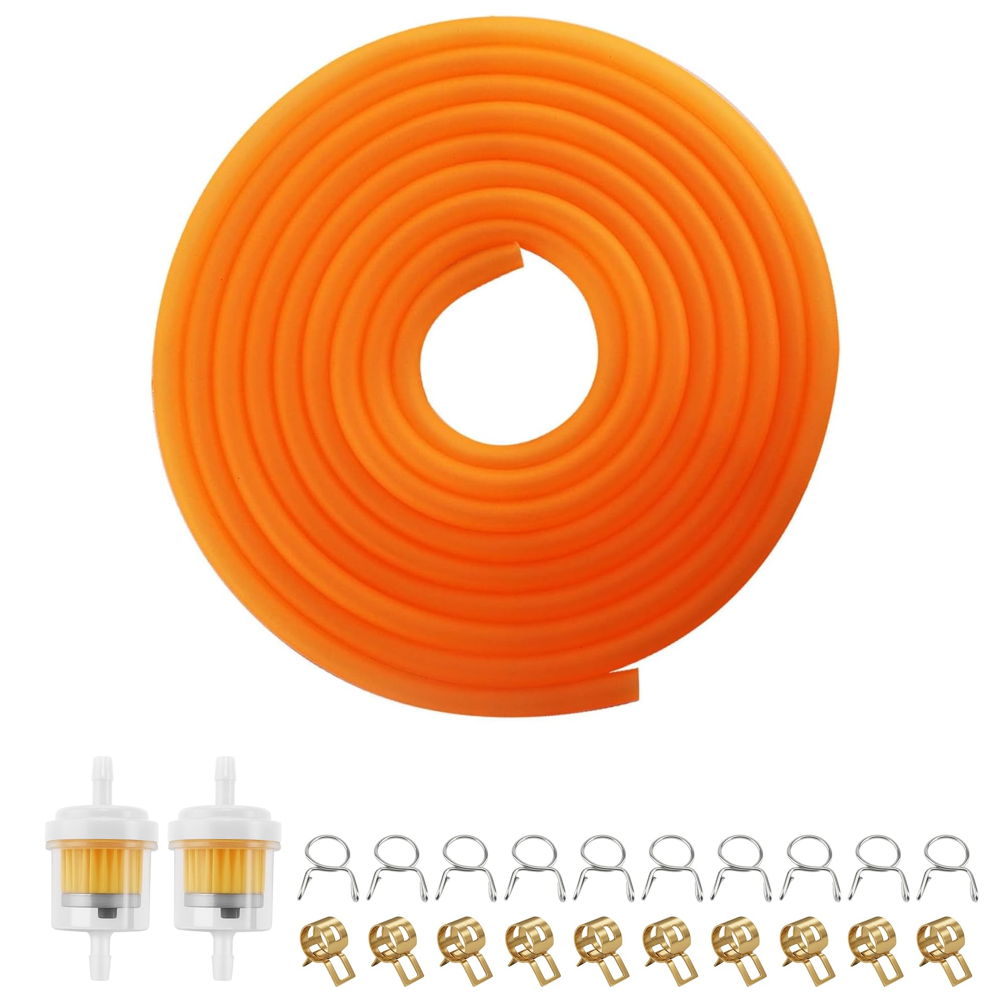 PRO BAT 16.4 Ft 0.2'' I.D. Gas Fuel Line Tube+20pcs 0.35" I.D. Hose Clamps