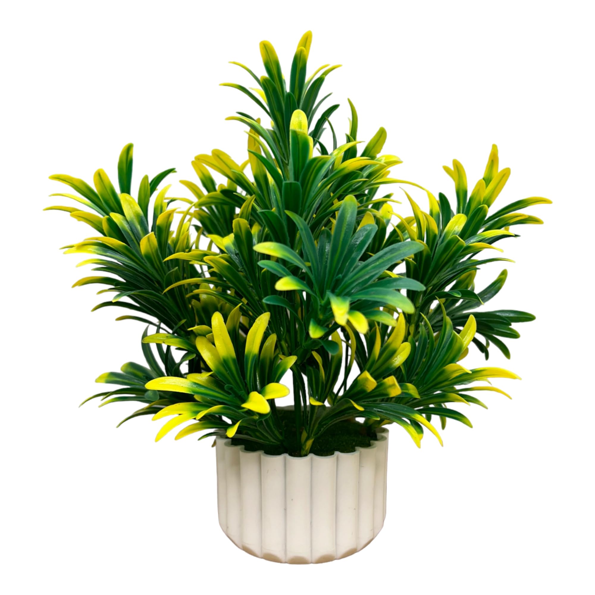 Olive Trees Bamboo Leaves Small Green Artificial Fake Plant for Home Décor with Pot- Indoor Artificial Plant with Pot for Decoration of Living Room Showcase or Office Table (White Plastic Pot) (B0CTX9RF5Q) Amazon Price History, Amazon Price Tracker