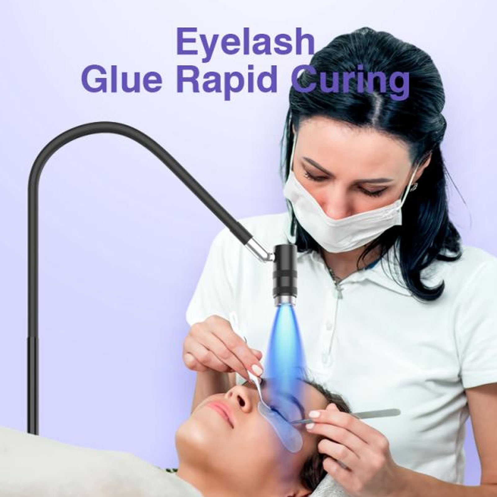 Luce Ultravioletta con Lampada per Unghie Gel Regolabile a Pedale per Nail Art e Polimerizzazione Collo di Cigno Flessibile da 6 W per Uso Professionale