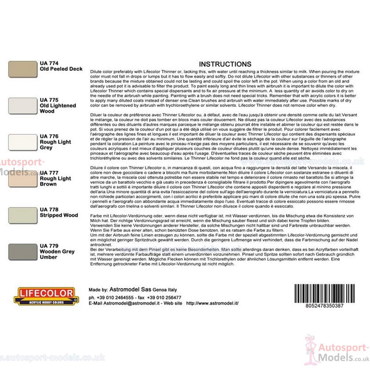 Diorama Set LifeColor CS38 WHITE WOOD