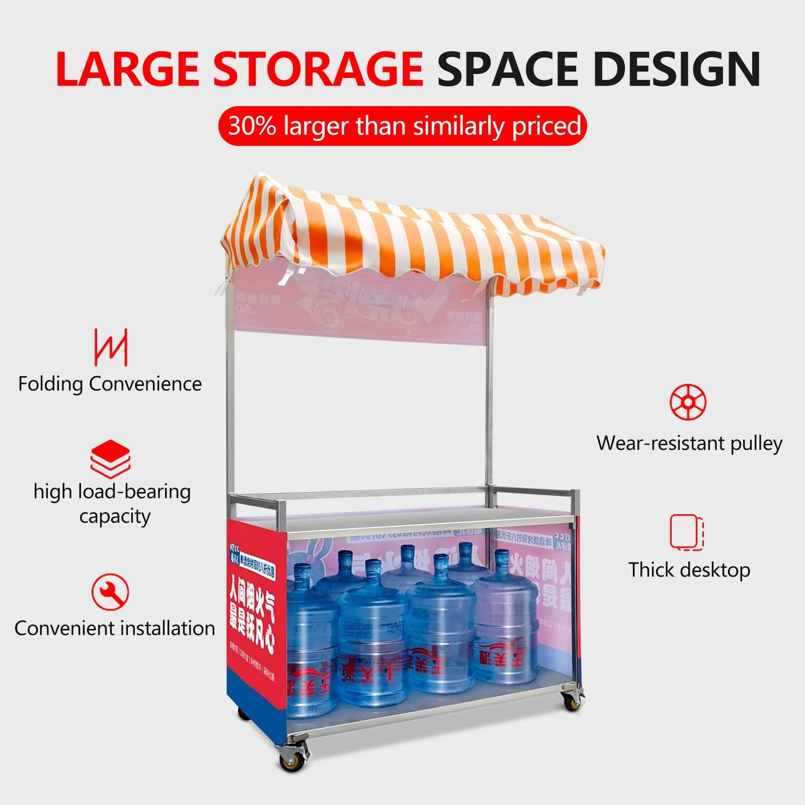 Carrello mobile del fornitore di alimenti con tenda - Carrello di servizio di utilità per eventi di vendita Visualizza camion di cibo catering all'aperto