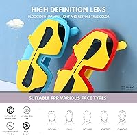 Vista 3 de WMAO Gafas de sol polarizadas para niñas y niños, 100% protección UV, lindo marco de silicona