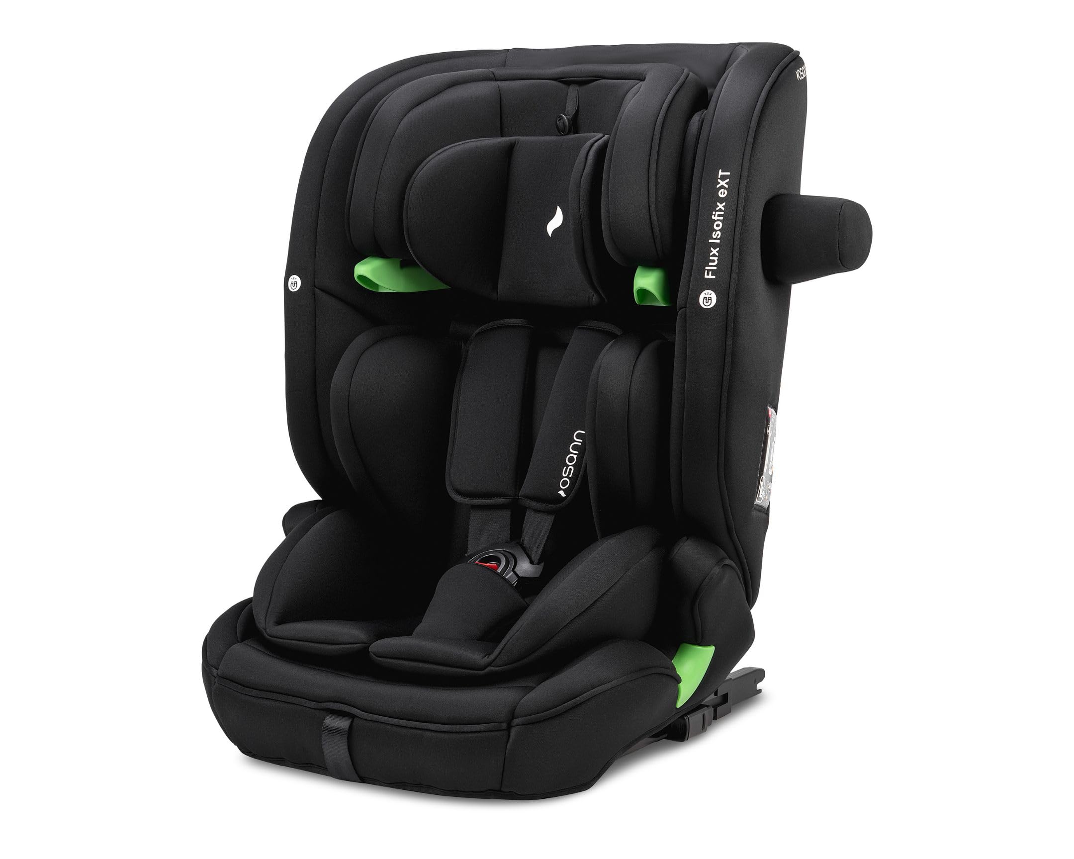 OSANN - Fotelik samochodowy dla dzieci Flux Isofix eXT i-Size Top-Tether ze zintegrowanymi czujnikami - 76-150 cm - 15 miesięcy do 12 lat - Grupa 2/3 -, 14-pozycyjne wysokości