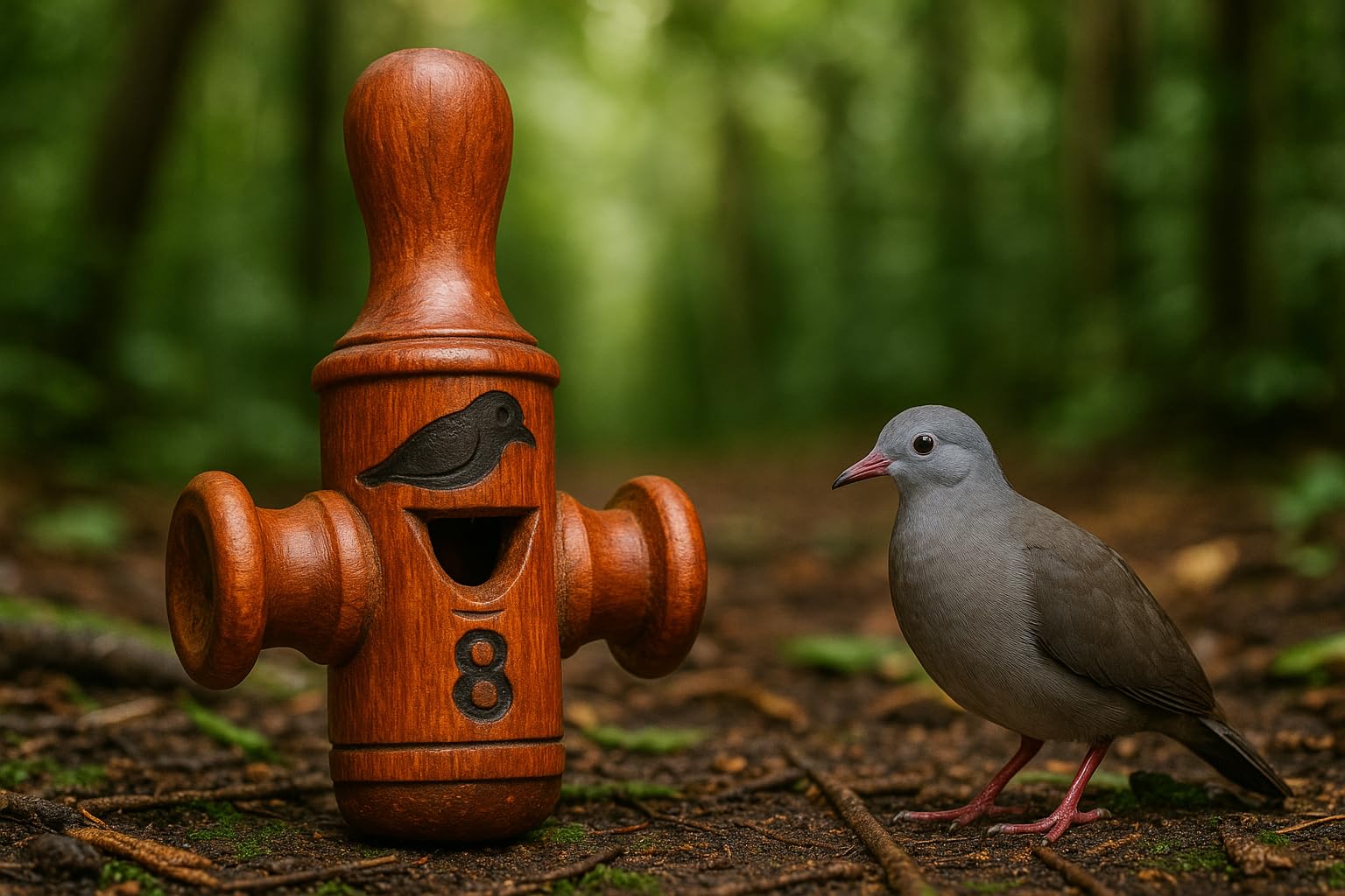 Nativilis - Llamador de pájaros de madera hecho a mano, sonido de grillo (Gryllus assimilis) | Madera reciclada exótica | Silbato profesional para observación de aves
